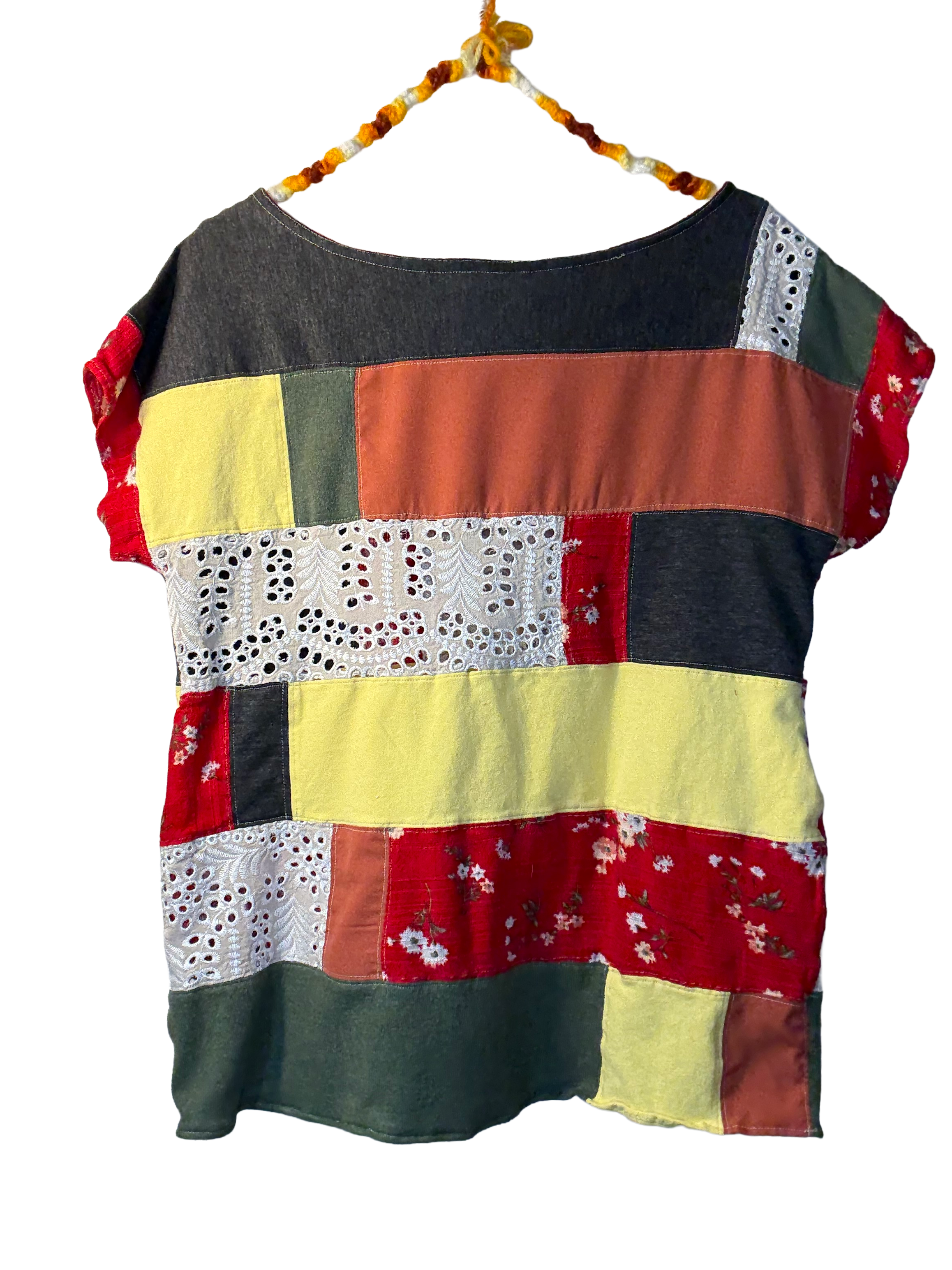 The Mabel - Upcycled Patchwork Boxy Unique Top